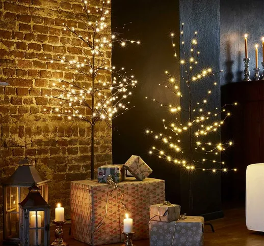 Albero luminoso da 150 cm, 144 led e piedino inclusi - Decorazione natalizia - Marrone