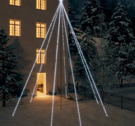 Luci Albero Natale Interni Esterni 1300 LED Bianco Freddo 8 m