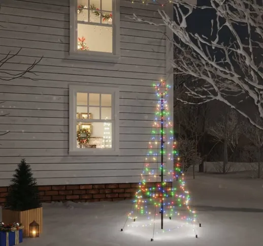 Albero di Natale con Puntale Colorato 200 led 180 cm