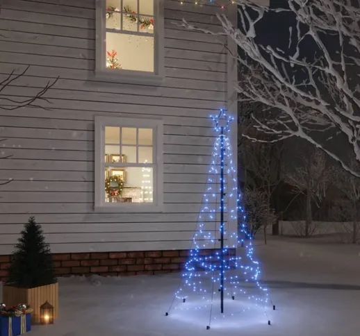 Albero di Natale con Puntale Blu 200 led 180 cm