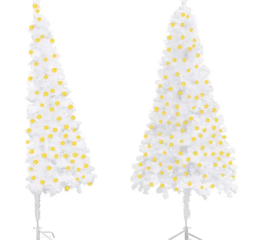Albero Natale Angolare con led Bianco 180 cm in pvc