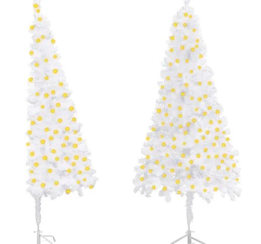 Albero Natale Angolare con LED Bianco 210 cm in PVC
