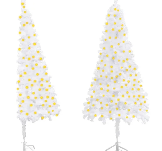 Albero Natale Artificiale per Angolo con led Bianco 180 cm pvc