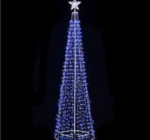 Albero Natale Luminoso Colore Blu 753 led 280cm Decorazione Esterno Natalizio