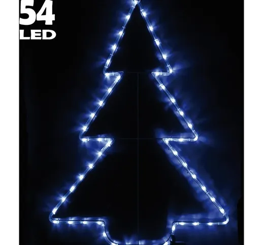 Albero Natale Luminoso per Esterno 54 LED Bianco Freddo Illuminazione Altezza 91