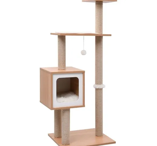 Albero per Gatti con Tappeto Tiragraffi in Sisal 123 cm