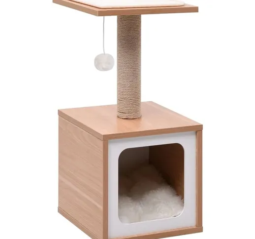 Albero per Gatti con Tappeto Tiragraffi in Sisal 62 cm - Marrone - Vidaxl