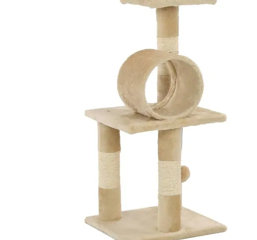 Albero per Gatti con Tiragraffi Sisal 65 cm Beige - Beige - Vidaxl