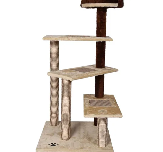 Albero tiragraffi per gatti 100cm Sisal beige/marrone 4 ripiani Gioco per gatto