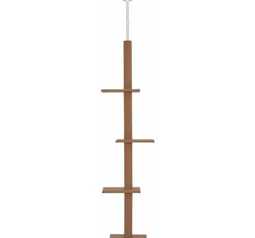 Albero Tiragraffi Per Gatti 228-260 Cm Con 4 Livelli E Colonna Rivestita In Corda Marrone