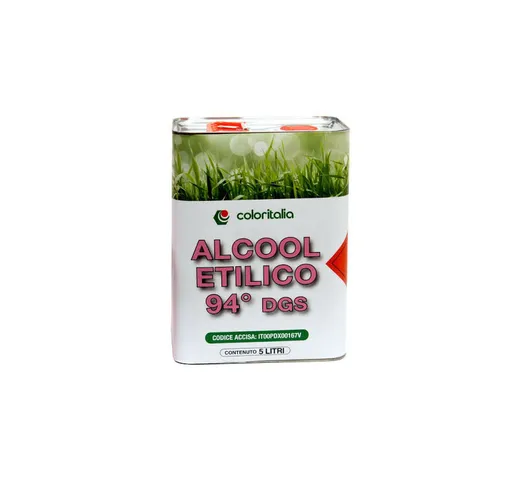 Alcool etilico 94° dgs 806 bidone in alluminio da 5 lt di origine vegetale Coloritalia