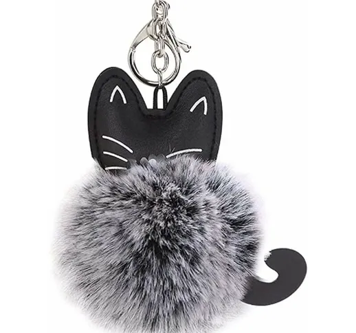 Alta qualità soffice pelliccia sintetica gatto portachiavi ciondolo gioielli moda ornament...