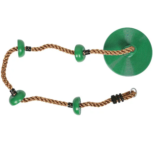 Altalena da arrampicata verde 2 m, corda da arrampicata, altalena a disco con supporto per...