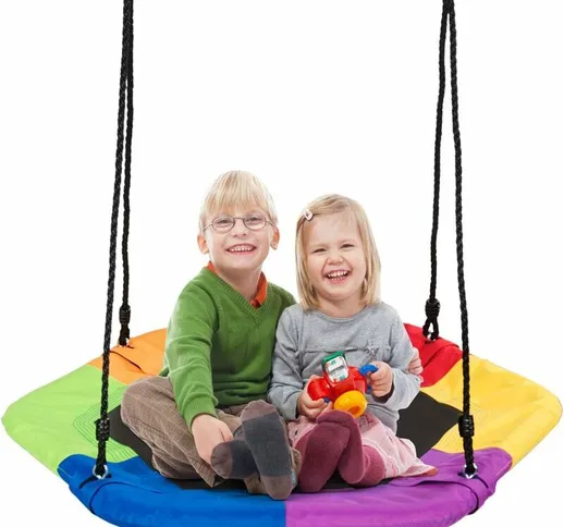 Altalena da Giardino per Bambini, Portata Max. 150 kg, Arcobaleno, 94 x 84cm