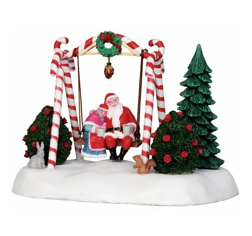 Altalena di Babbo Natale decorazione natalizia per interno con animazione di movimento