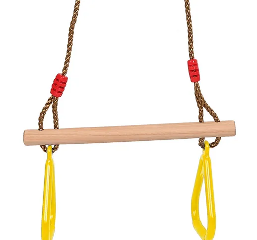 Altalena in Legno Per Bambini, 2 In 1 con Anelli Antiscivolo per Bambini Interno o Esterno...