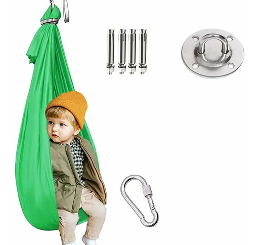  - Altalena per bambini al coperto Sedia sospesa per amaca all'aperto (100 280 cm verde)