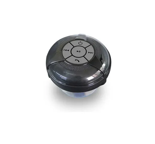 Steamtec - Altoparlante Bluetooth bagno nero resistente all'umidità
