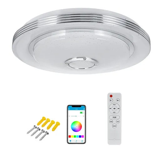 Altoparlante bluetooth moderno da soffitto 120LED Dimmerabile Telecomando APP Control T