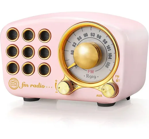 Altoparlante Bluetooth retrò, radio vintage-radio FM con stile classico vecchio stile, for...