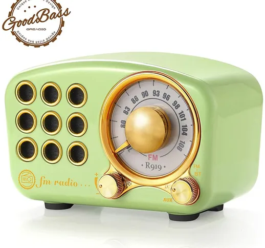 Altoparlante Bluetooth retrò, radio vintage-radio FM con stile classico vecchio stile, for...