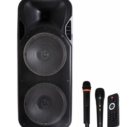 Sistema audio LED portatile da 150 W Karaoke USB SD Carrello FM Radio Microfono MP3 PARTY...