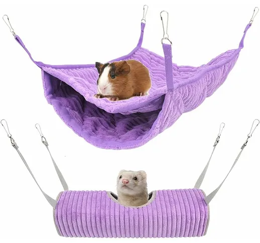 Amaca per piccoli animali - Amaca Bed and Tunnel Cage - Adatto per ratto, criceto, scoiatt...