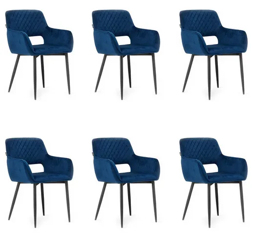 Hucoco - amati - Set di 6 sedie da soggiorno/ufficio/sala da pranzo in stile moderno - 83x...
