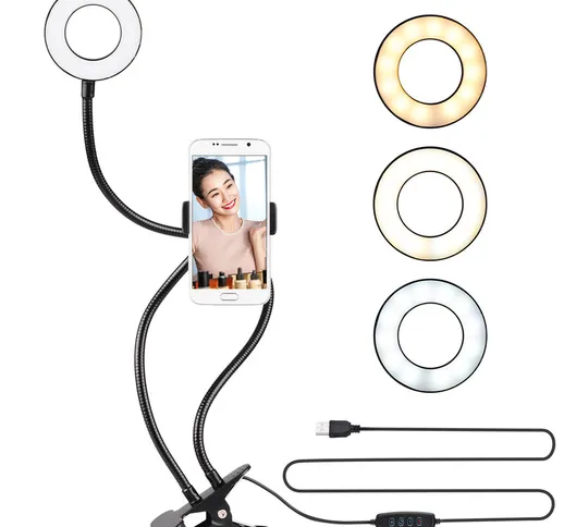 3,5 pollici Two in One LED Ring Light con supporto per telefono cellulare per live streami...