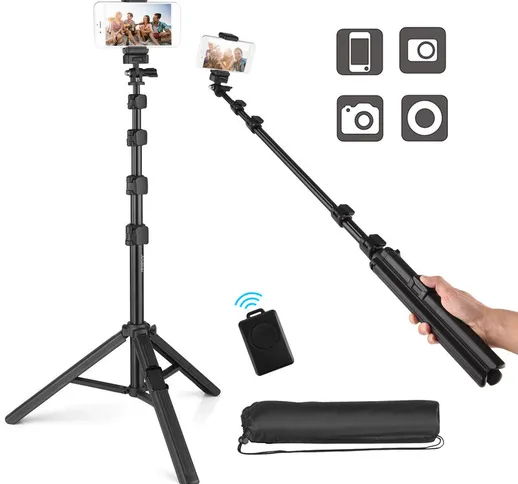 Andoer ZP100B Selfie Stick Treppiede Supporto per treppiede portatile estensibile per tele...