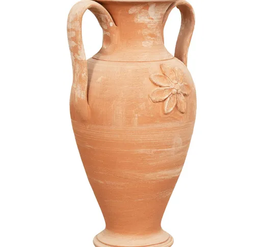 Biscottini - Anfora da giardino 60x30x35 cm Vaso in terracotta toscana Anfora vaso per fio...