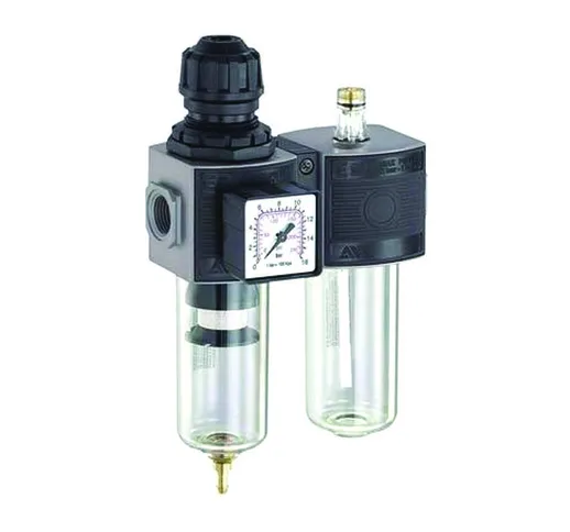  - Gruppo filtro regolatore di pressione e lubrificatore modulare - attacco 3/8f mm.146x63...