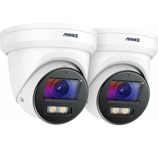 Annke - 2 telecamere di sorveglianza ip da esterno 4K 8MP Ultra hd PoE, visione notturna a...