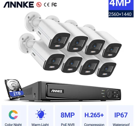  4K Ultra HD PoE NVR System con 4MP Super HD Full Color Night Vision Telecamere di sicurez...