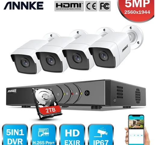  5MP-N H.265 pro Sistema di telecamere di sicurezza cablate DVR con telecamere da 5 MP per...