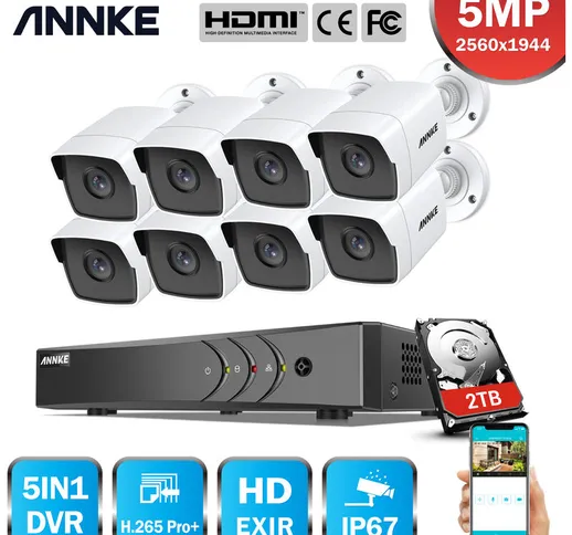  5MP-N H.265 pro Sistema di telecamere di sicurezza cablate DVR con telecamere da 5 MP per...