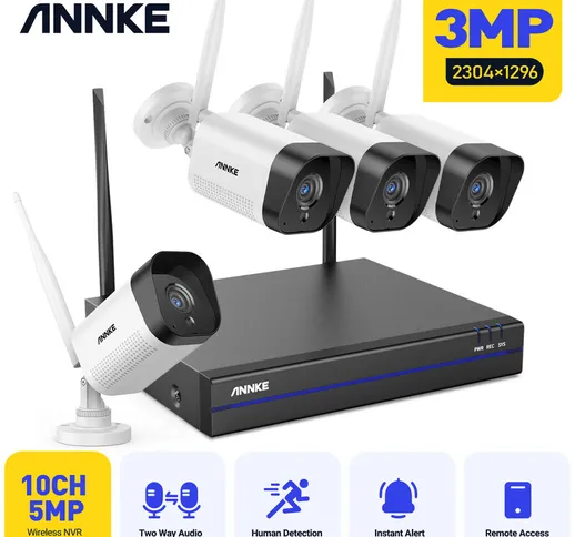 Annke - 5MP Super hd 8CH Wireless nvr Sistema di telecamere di sicurezza ip con registrazi...