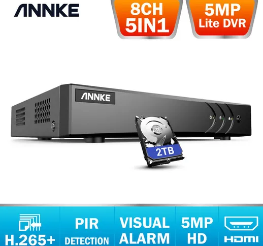 Annke 8 canali 5MP Lite ibrido 5-in-1 H.265 + videoregistratore DVR di sicurezza supporta...