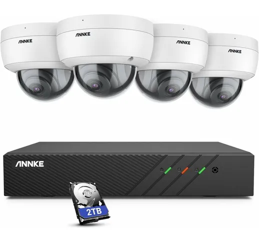  H500 Sistema di telecamere di sicurezza PoE a 8 canali, NVR CCTV da 6 MP e 4 telecamere I...