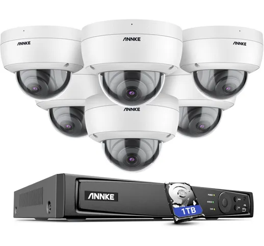 -H800 - Sistema di sicurezza 4K 4K PoE 16 canali 6 telecamere, rilevamento persone e veico...