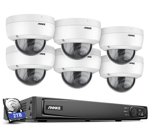 H800 - Sistema di sicurezza PoE 4K a 16 canali e 6 telecamere, rilevamento di persone e ve...