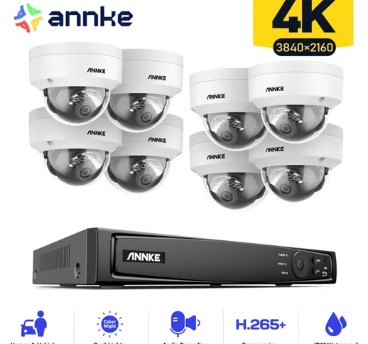 H800 - Sistema di sicurezza PoE 4K a 16 canali e 8 telecamere, rilevamento di persone e ve...