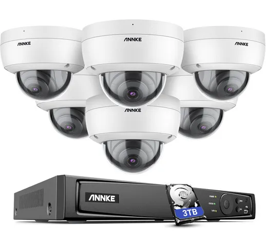 H800 - Sistema di sicurezza PoE 4K a 8 canali e 6 telecamere, rilevamento di persone e vei...