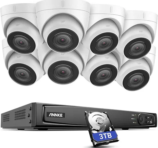  H800 Sistema di telecamere di sorveglianza 4K 16CH PoE con 8 telecamere di sicurezza IP d...