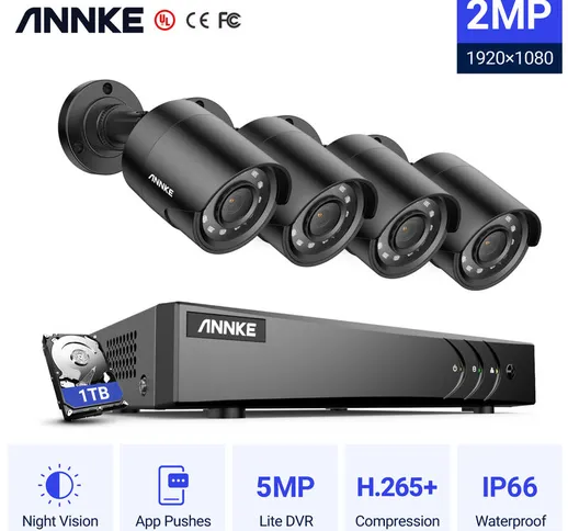  Home 4 canali 5MP 5 in 1 DVR 1080P HD Telecamere resistenti alle intemperie per kit di vi...