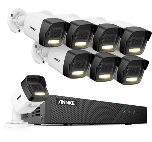 Annke - Kit telecamera di sorveglianza 3K, telecamera ip 8X 3K PoE per rilevamento persone...