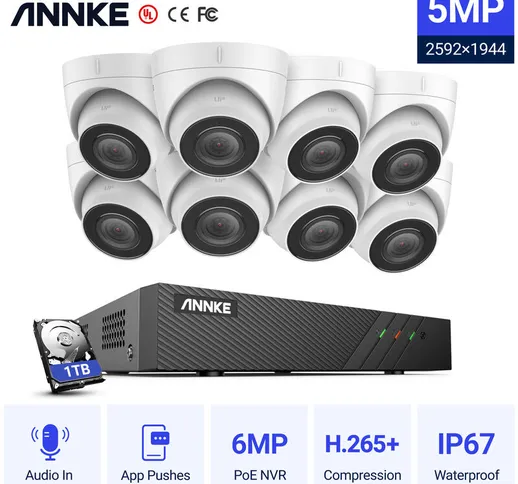 Kit di videosorveglianza  Sistema di videosorveglianza di rete PoE Super HD 5MP, NVR di so...