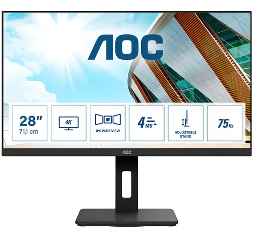  P2 U28P2A monitor piatto per PC 71,1 cm (28') 3840 x 2160 Pixel 4K Ultra HD LED Nero
