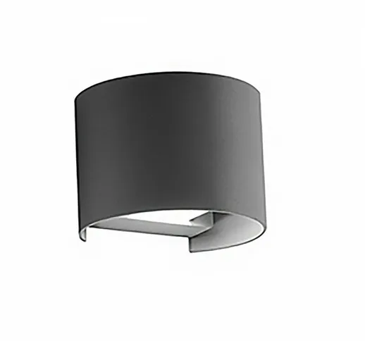 Applique alluminio henk r ges871 led ip54 fascio regolabile lampada parete biemissione mod...