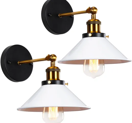 Lampada da Parete Interni, Industriale Stile Applique con Ø22cm Paralume, Illuminazione da...